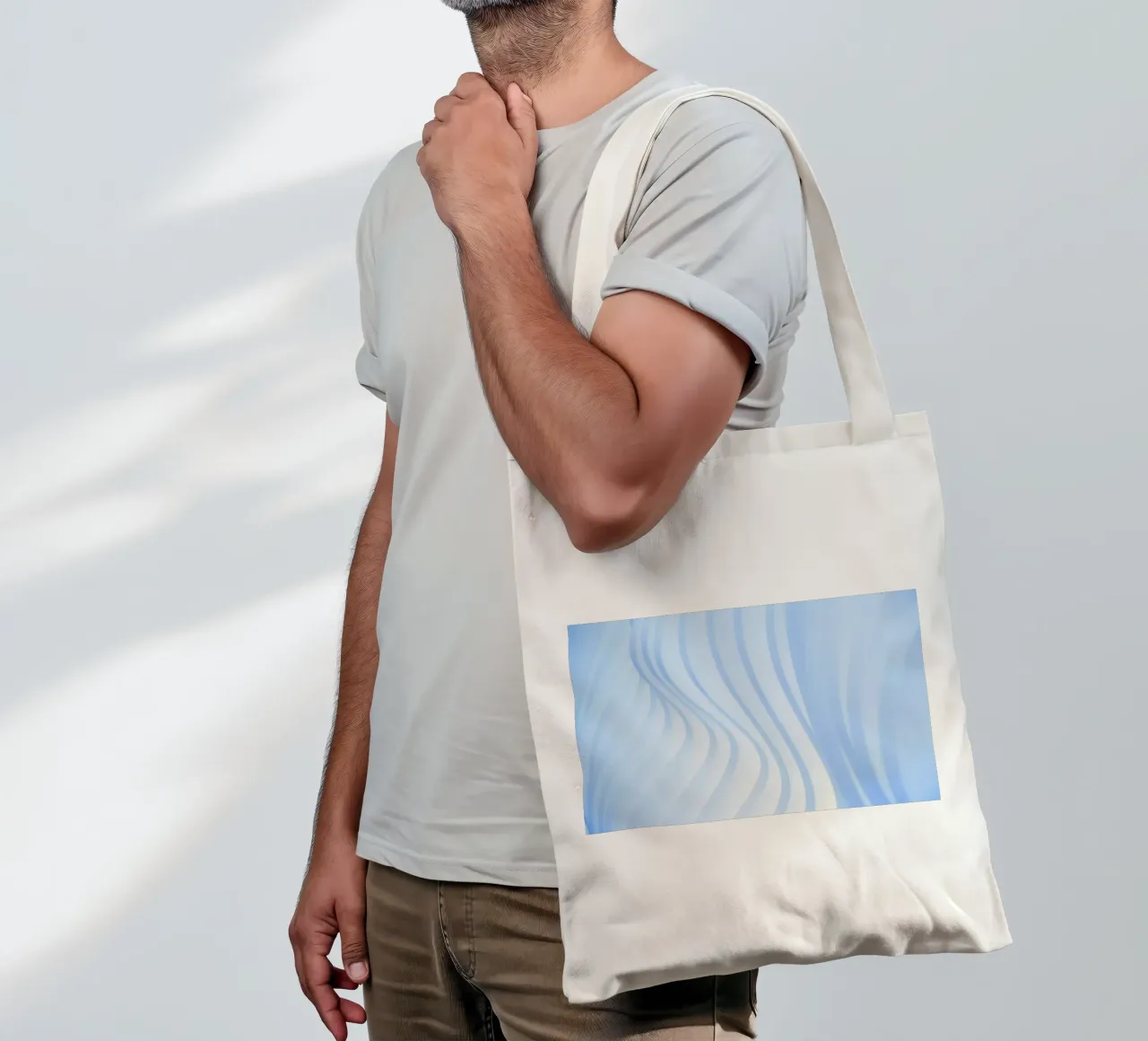 linee curve borsa in juta da Bleu