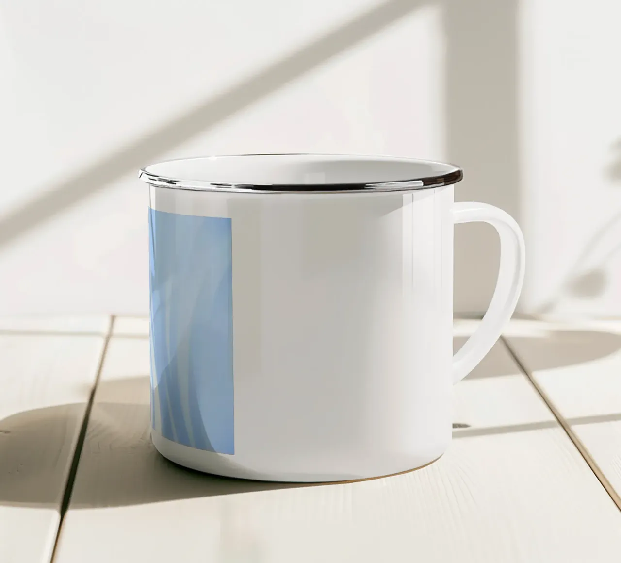 lignes courbes mug en émail de Bleu