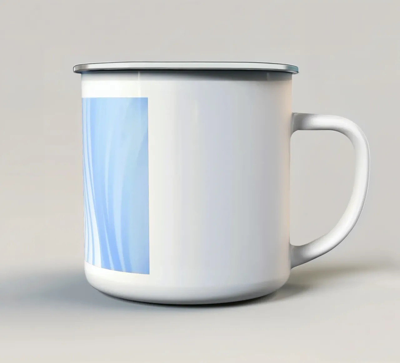 lignes courbes mug en émail de Bleu