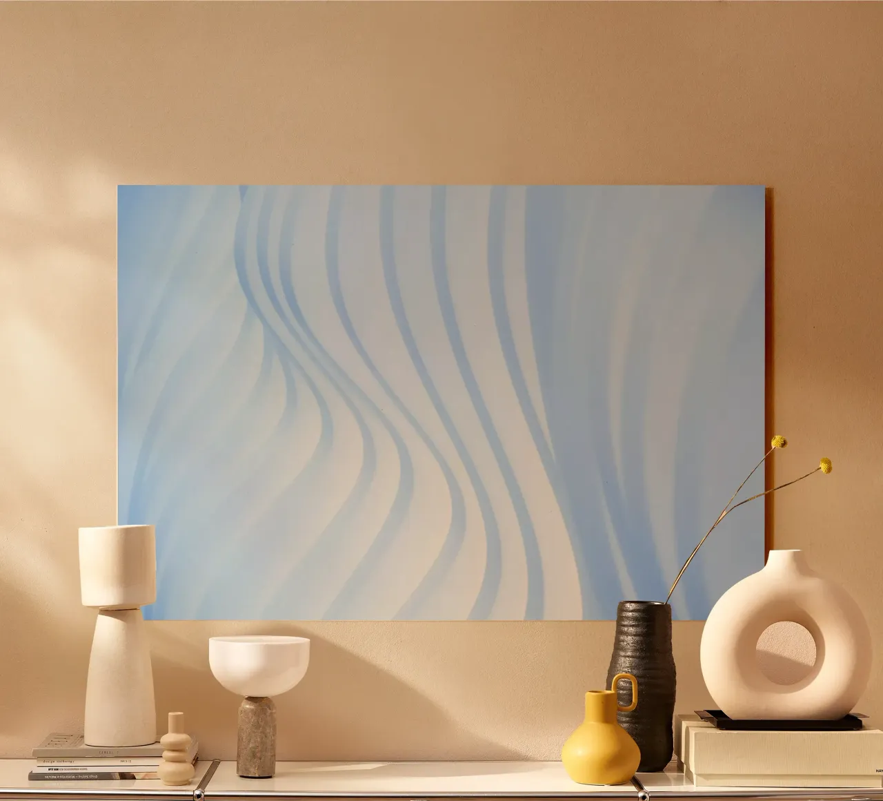 geschwungene Linien Acryl-Glas von Bleu