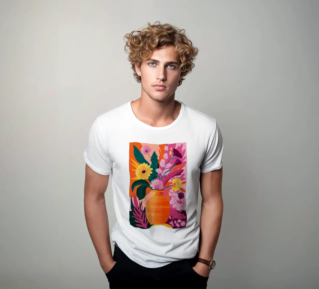 Scoppio floreale vulcanico t-shirt da Pake Nebula