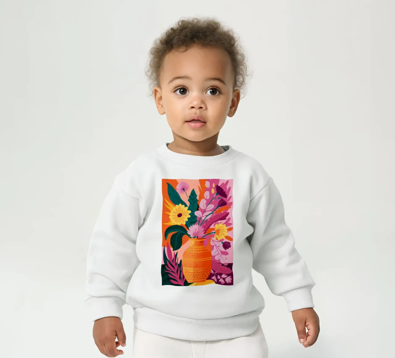Volcanic Floral Burst baby sweatshirt by Pake Nebula