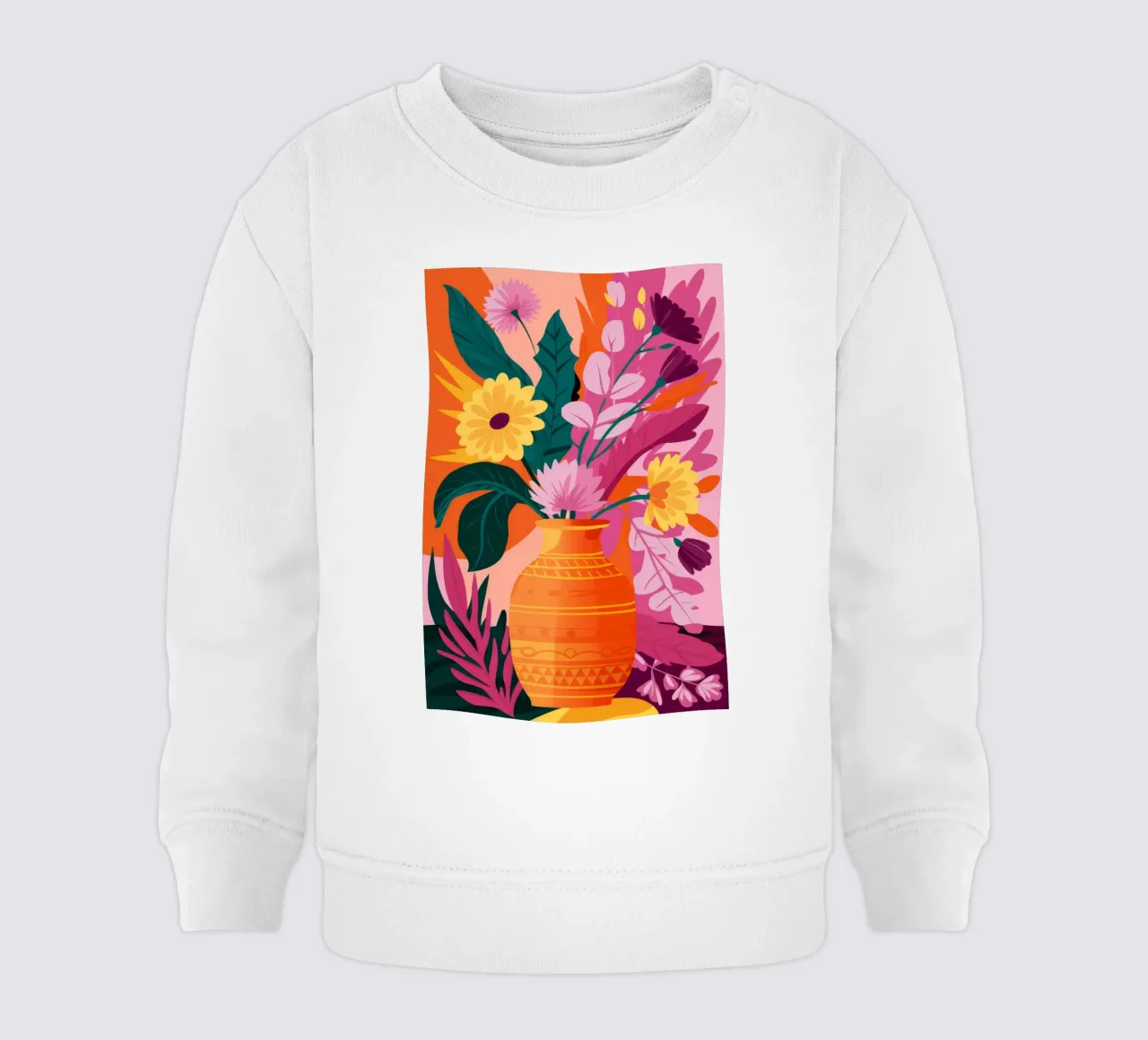 Volcanic Floral Burst baby sweatshirt by Pake Nebula