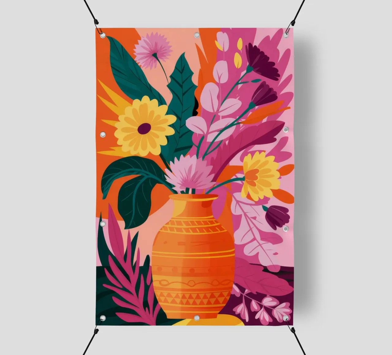 Scoppio floreale vulcanico telo in pvc da Pake Nebula