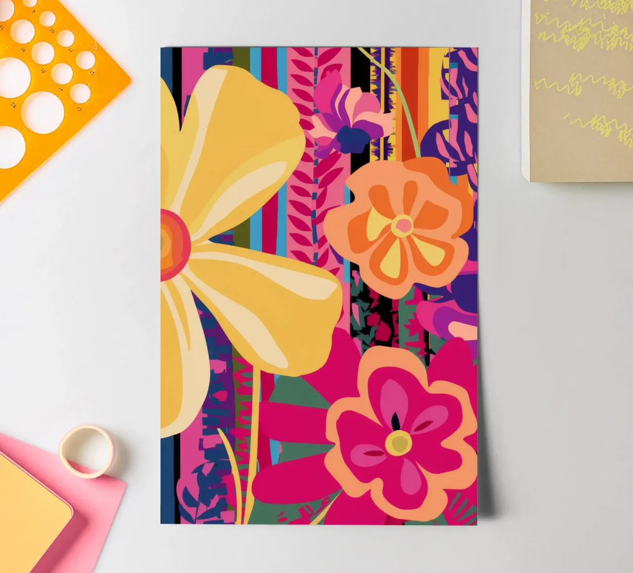 Chromatic Petal Symphony sticker sheet by Pake Nebula