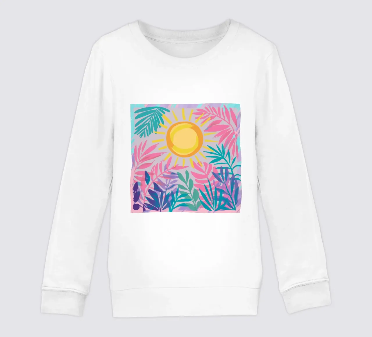 Tropical Sunburst Flora kids sweatshirt by Murni Strokes
