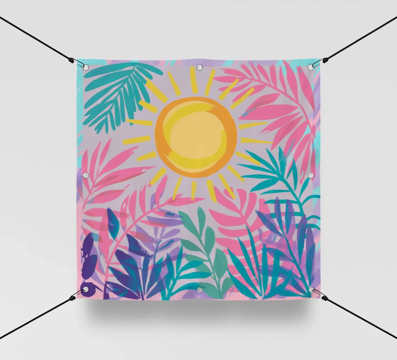 Tropical Sunburst Flora pvc cover by Murni Strokes