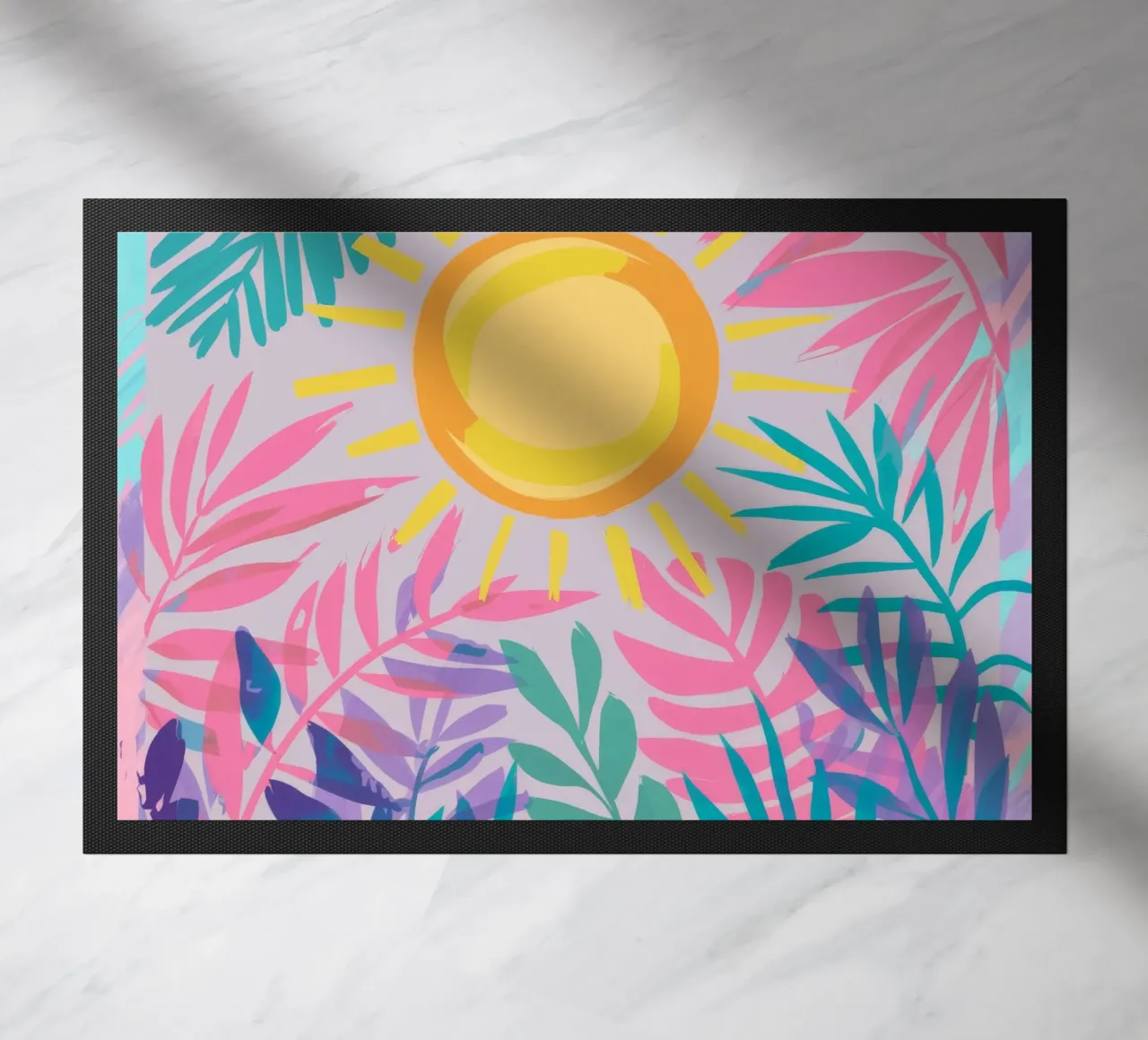 Flora tropicale a raggi di sole zerbino da Murni Strokes
