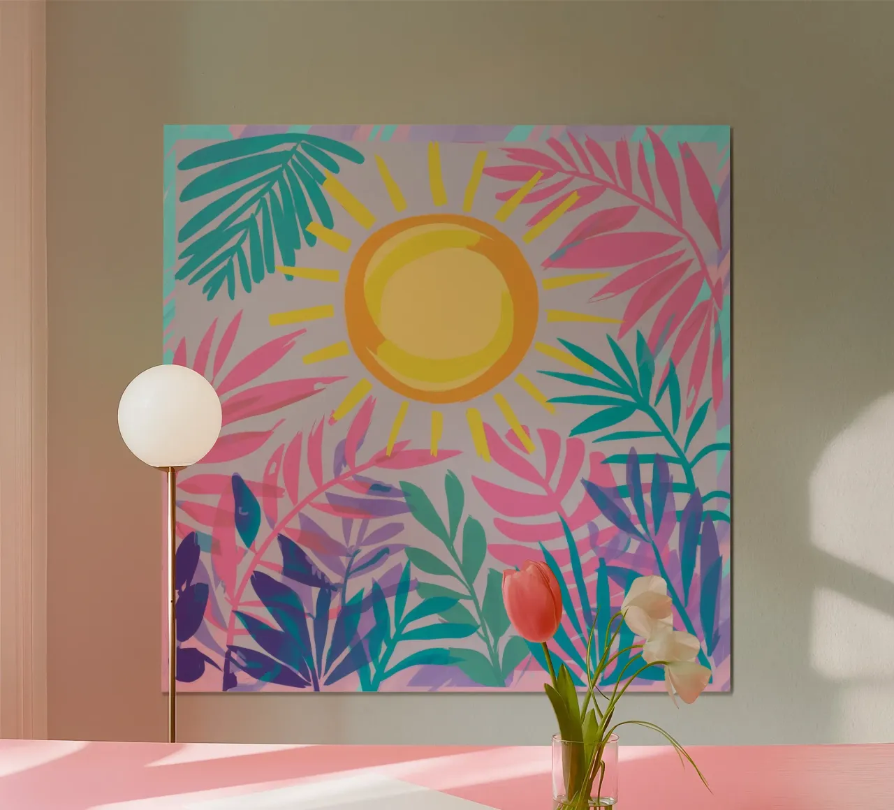 Flora tropicale a raggi di sole poster da Murni Strokes