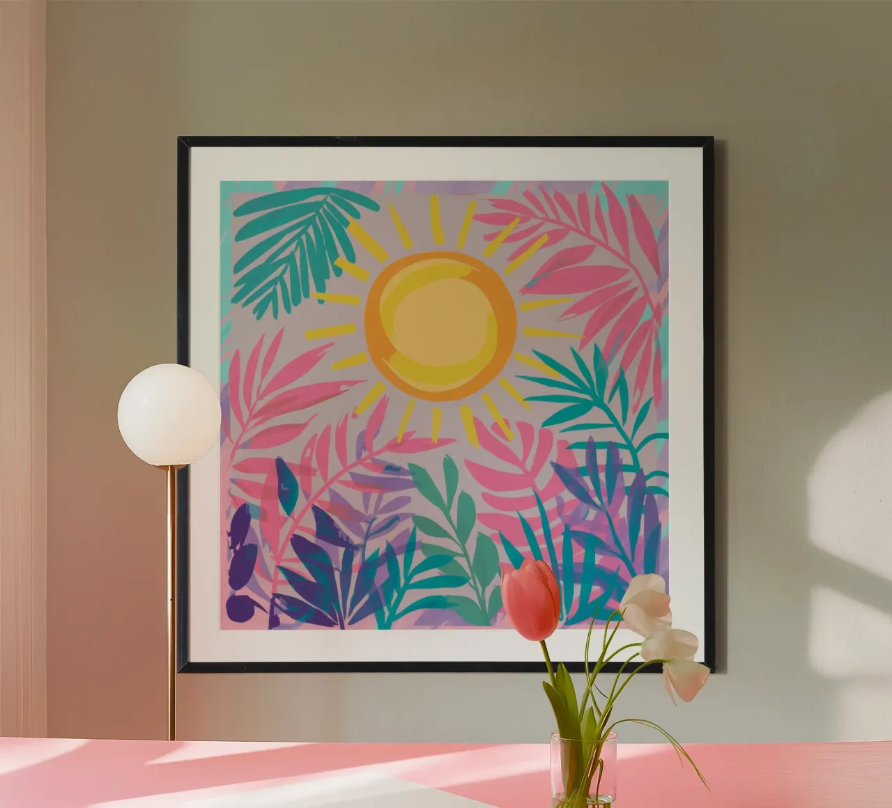 Flora tropicale a raggi di sole poster da Murni Strokes