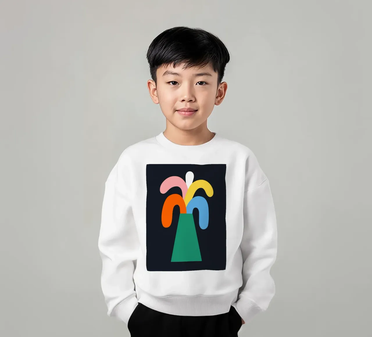 Rainbow volcano kids sweatshirt by Susann Stefanizen
