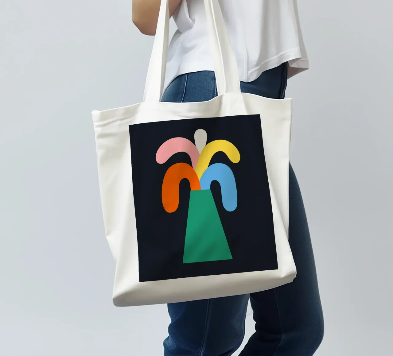 Vulcano arcobaleno borsa in juta da Susann Stefanizen