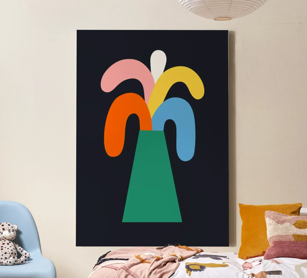 Rainbow volcano canvas by Susann Stefanizen