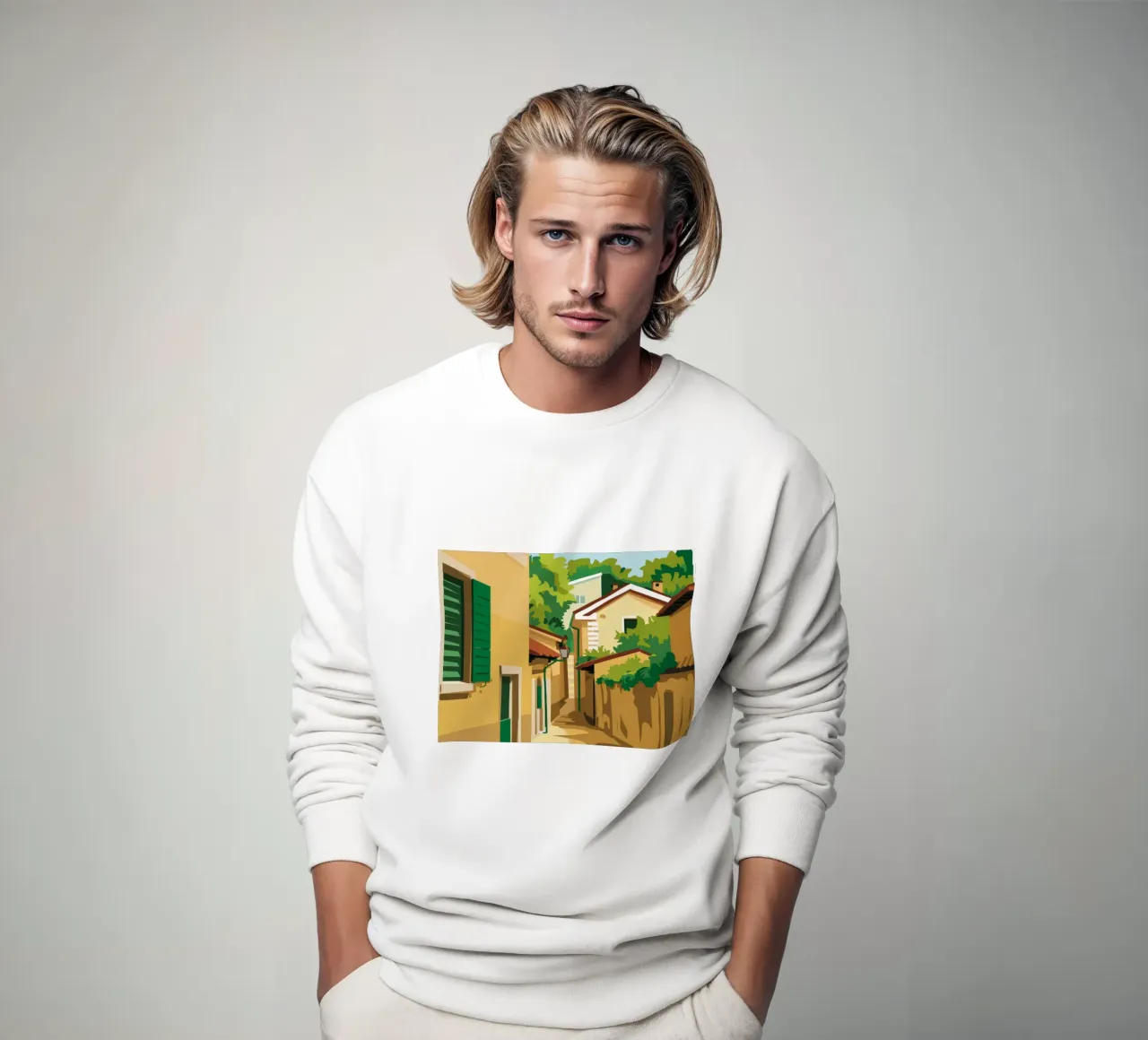 Zonovergoten Toscaans steegje sweatshirt van Pake Nebula