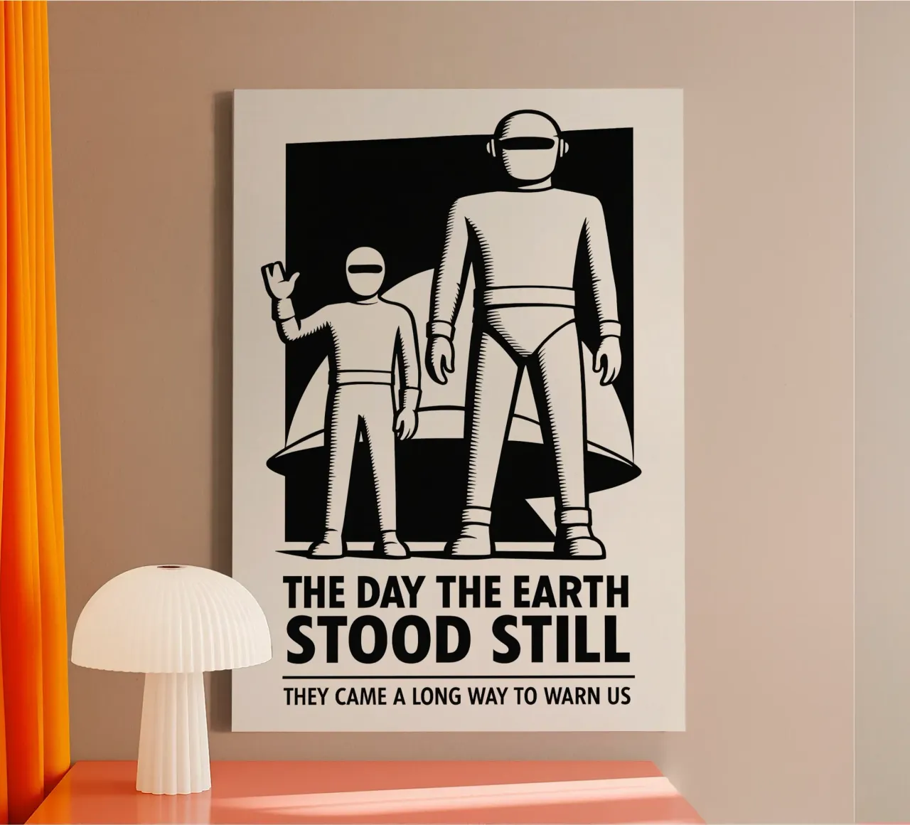 The Day The Earth Stood Still tela con Cornice a cassetta da MoviesArt