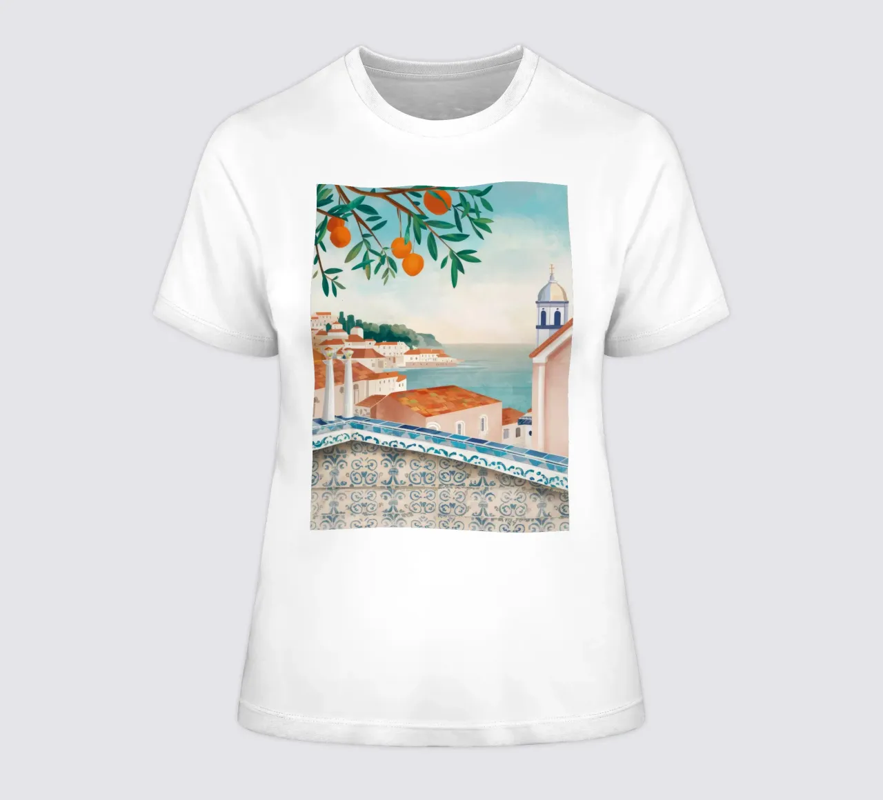 Vista sulla Baia Azzurra t-shirt da donna da Pake Nebula