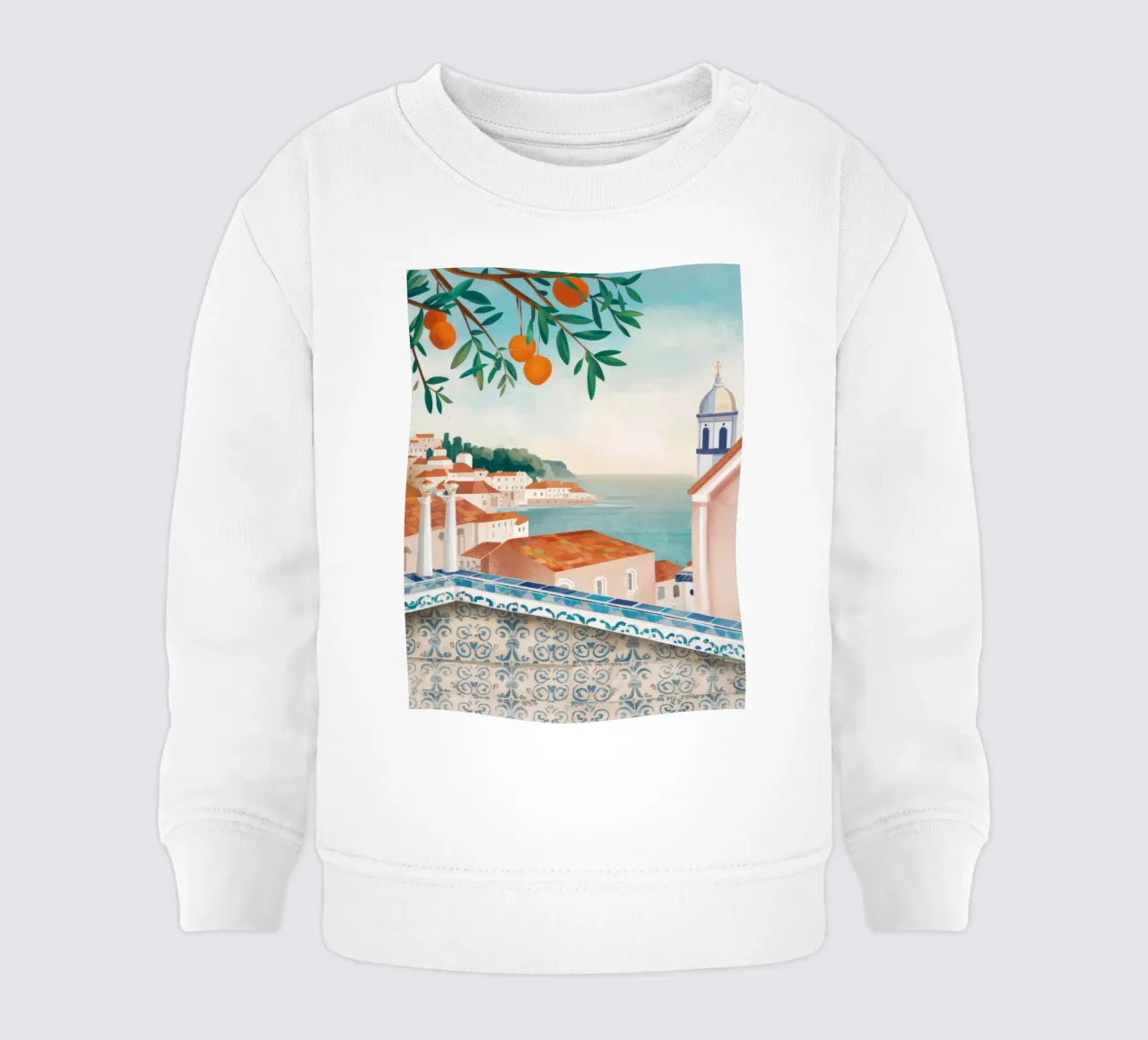 Ausblick auf die Azure Bay Baby Sweatshirt von Pake Nebula