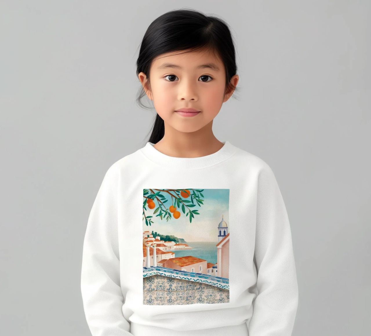 Vue de la baie d'Azure sweat enfant de Pake Nebula