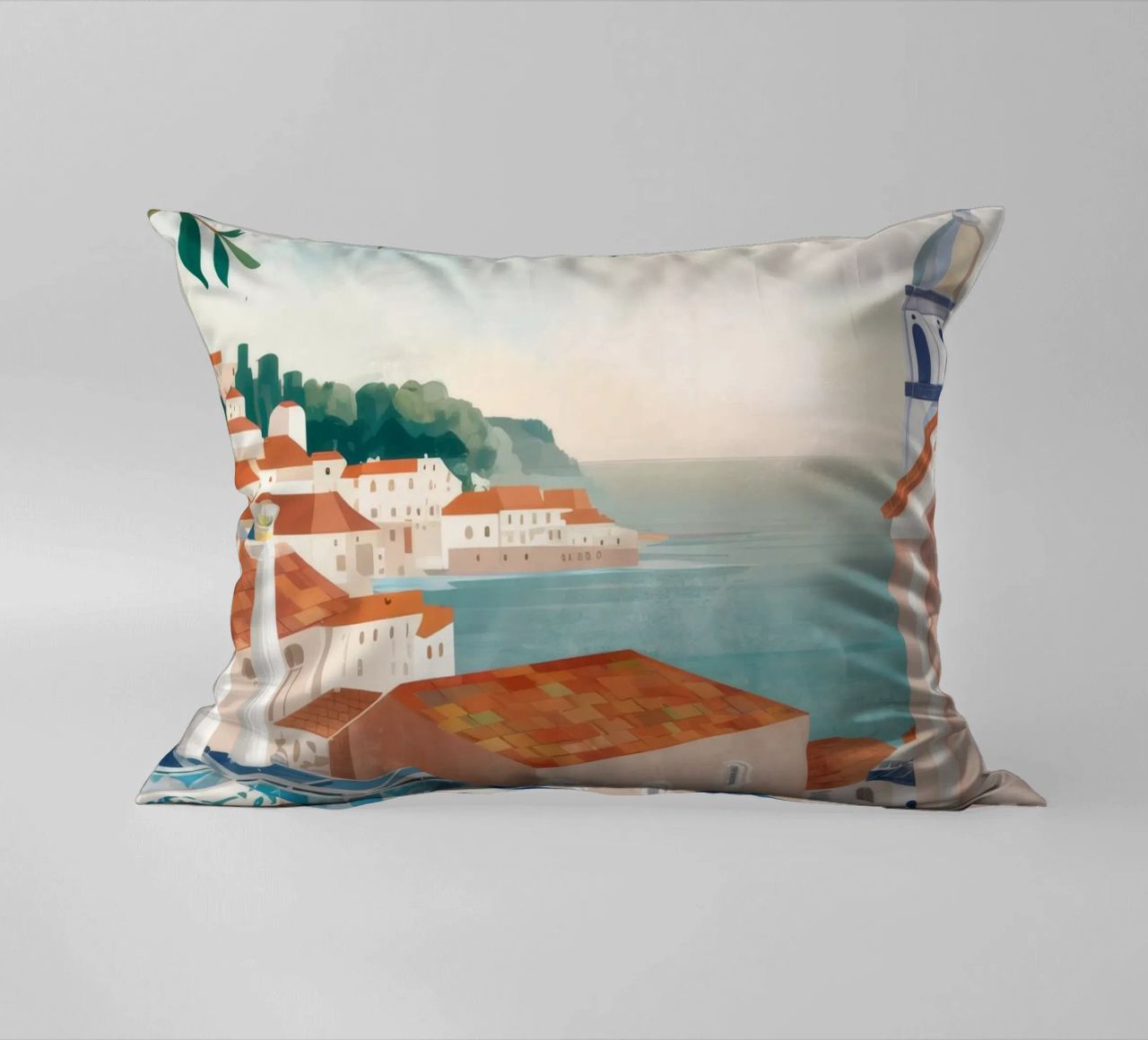 Vue de la baie d'Azure coussin de Pake Nebula