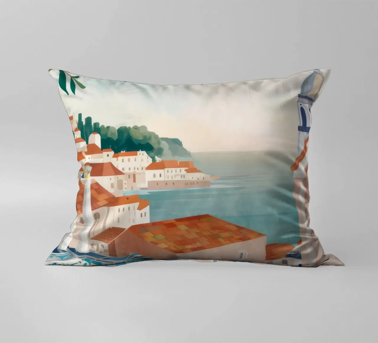 Vue de la baie d'Azure coussin de Pake Nebula