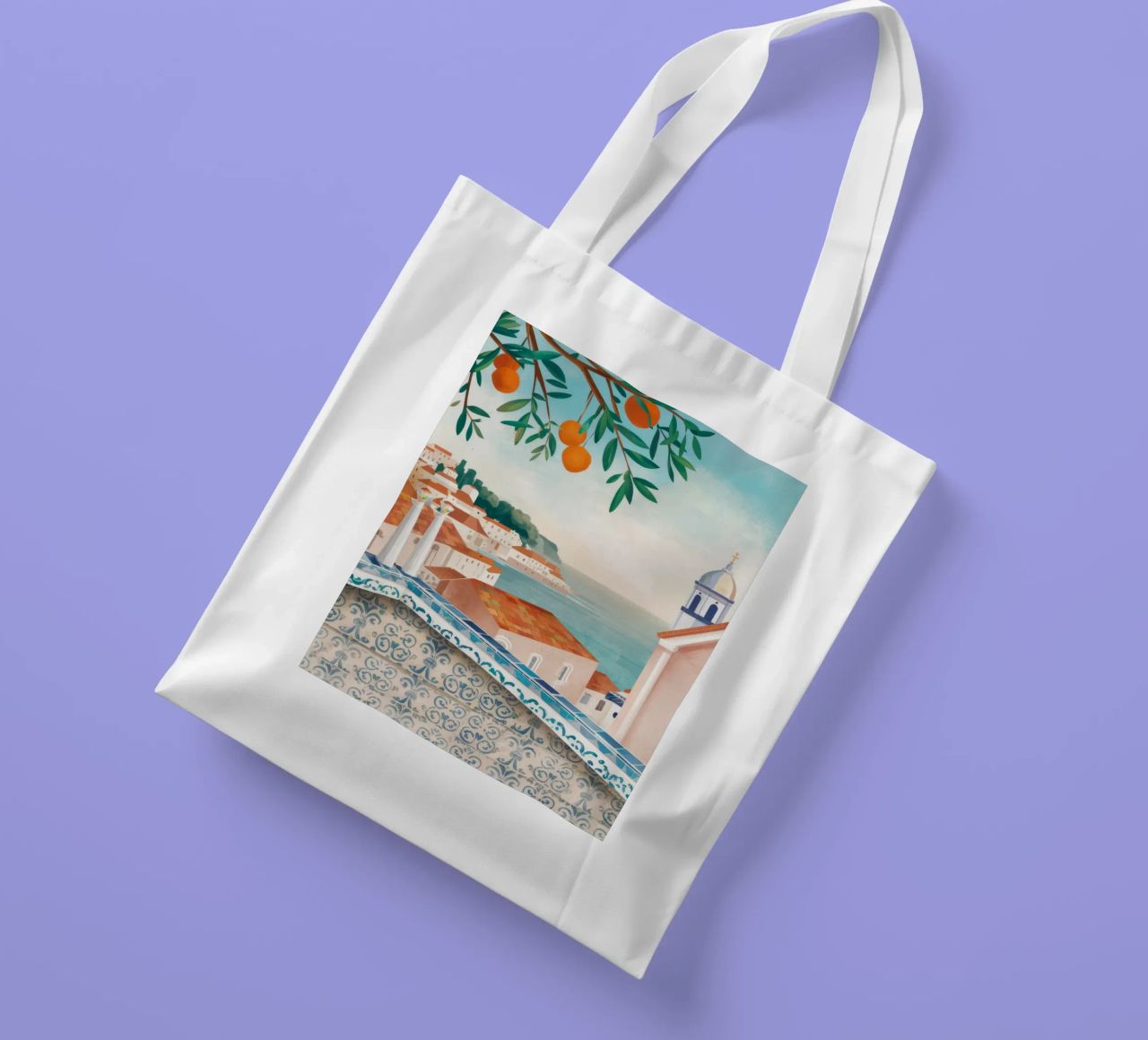 Vue de la baie d'Azure tote bag de Pake Nebula