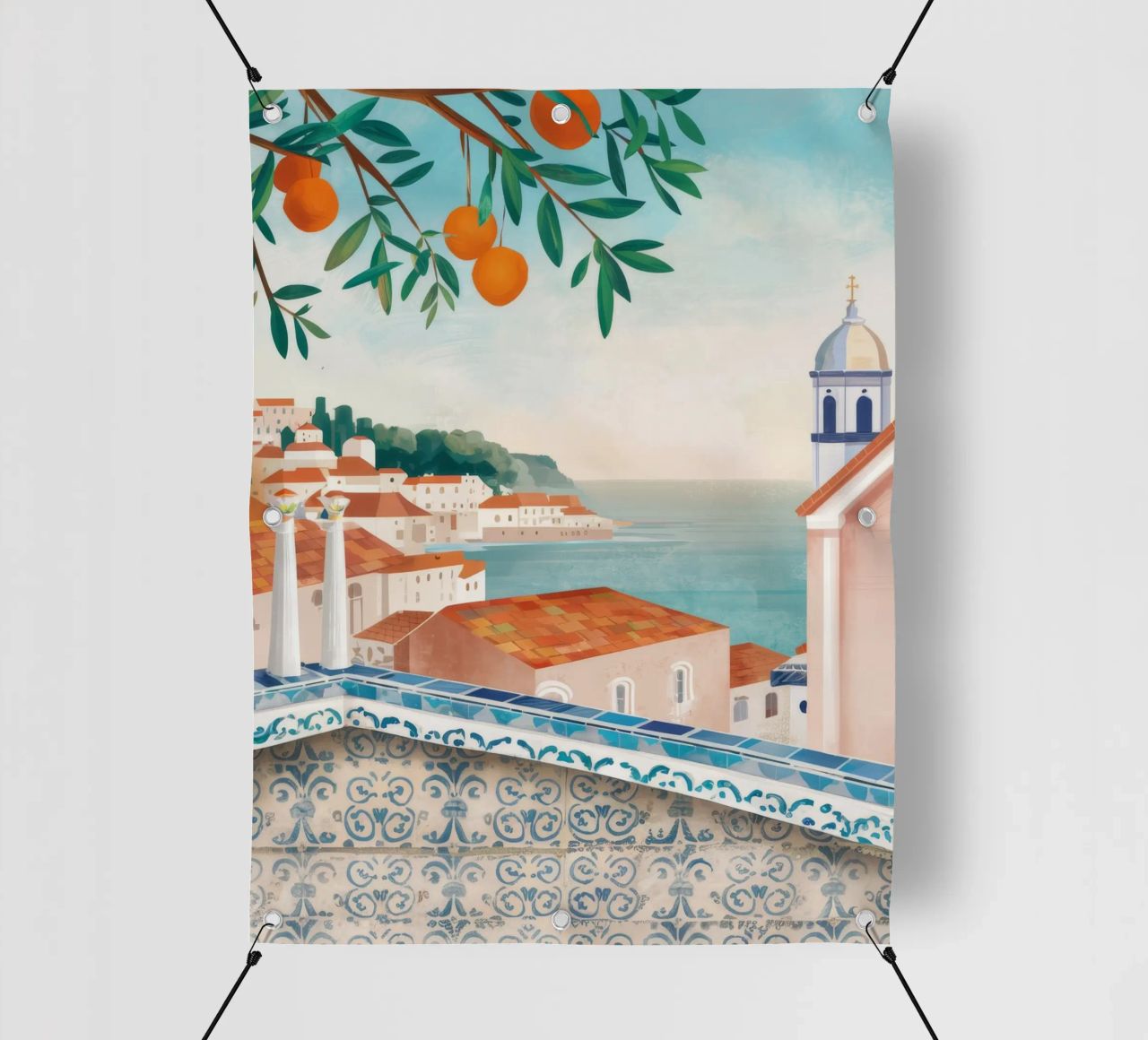 Vue de la baie d'Azure bâche pvc de Pake Nebula