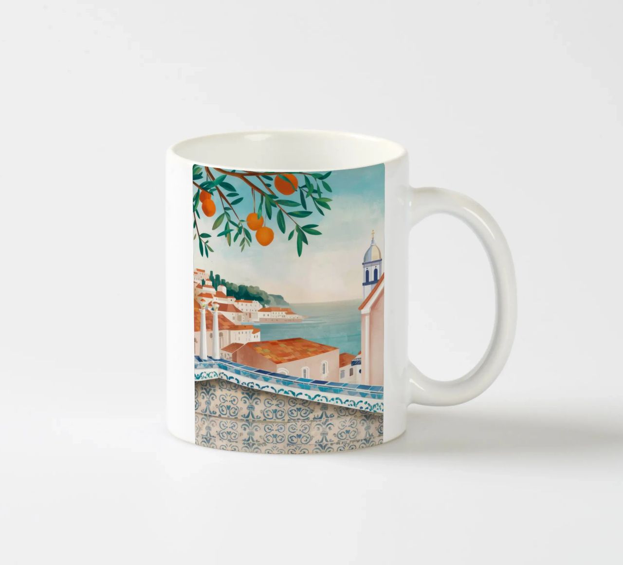 Vue de la baie d'Azure mug en céramique de Pake Nebula