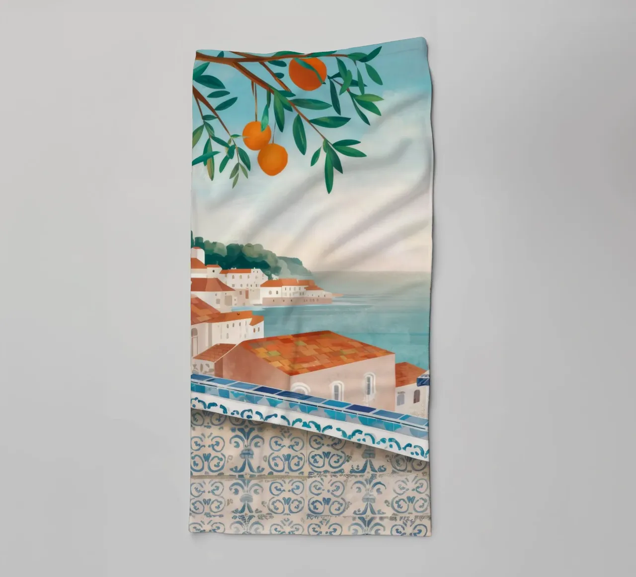 Vue de la baie d'Azure serviette de bain de Pake Nebula