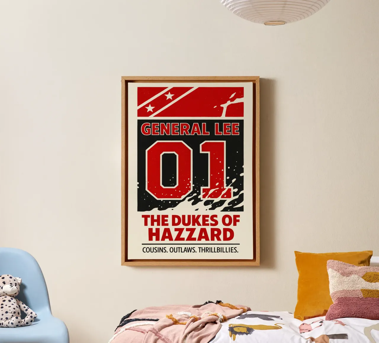 The Dukes of Hazzard Print canvas met Baklijst van MoviesArt