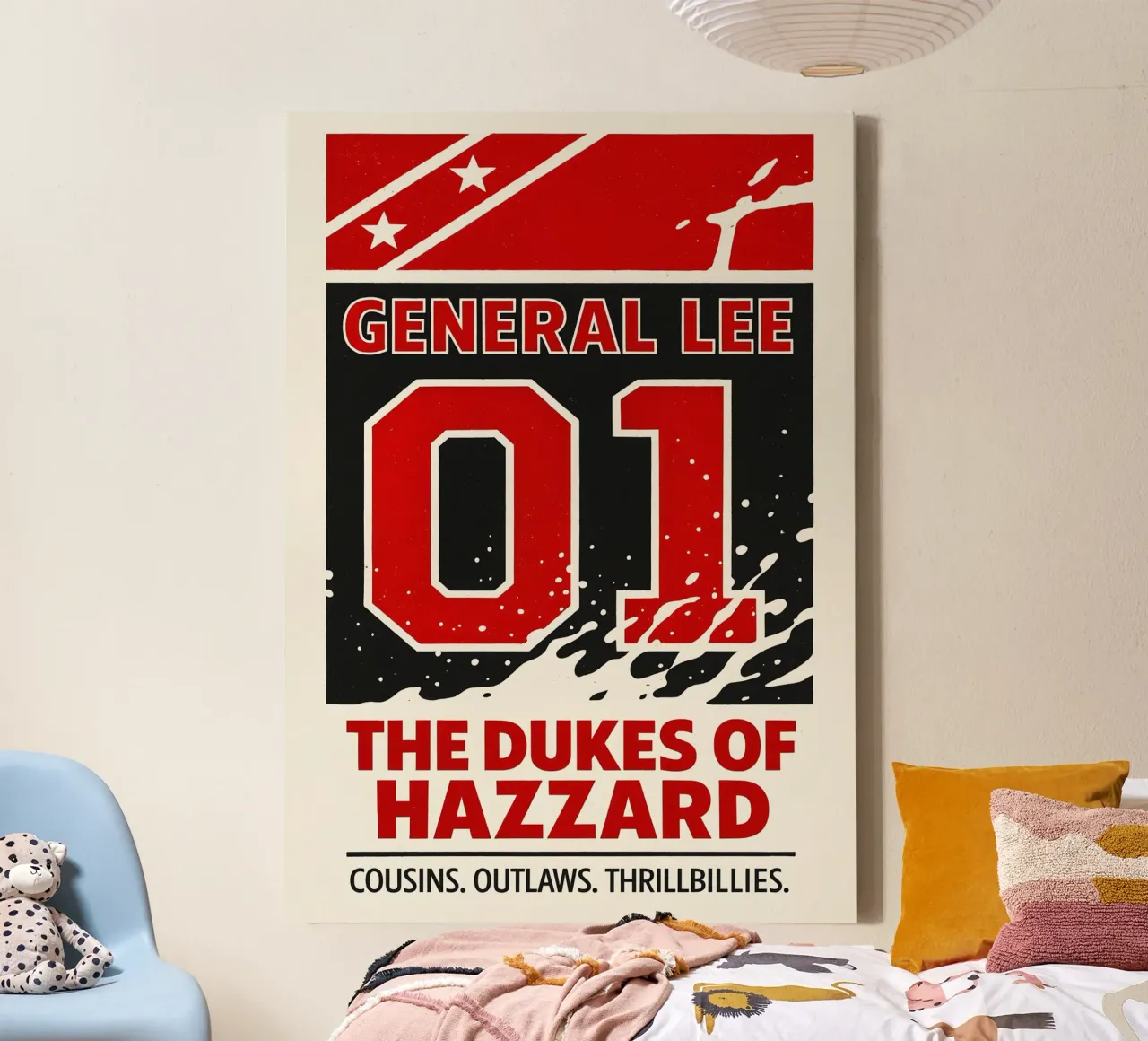 The Dukes of Hazzard Print canvas met Baklijst van MoviesArt