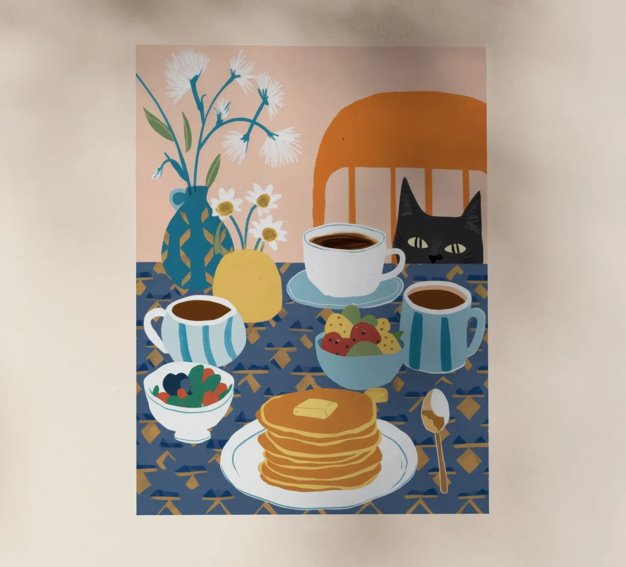 Delizia di pancake e caffè pellicola backlit da Murni Strokes