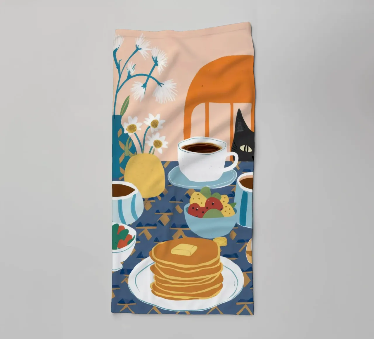 Delizia di pancake e caffè asciugamano da bagno da Murni Strokes
