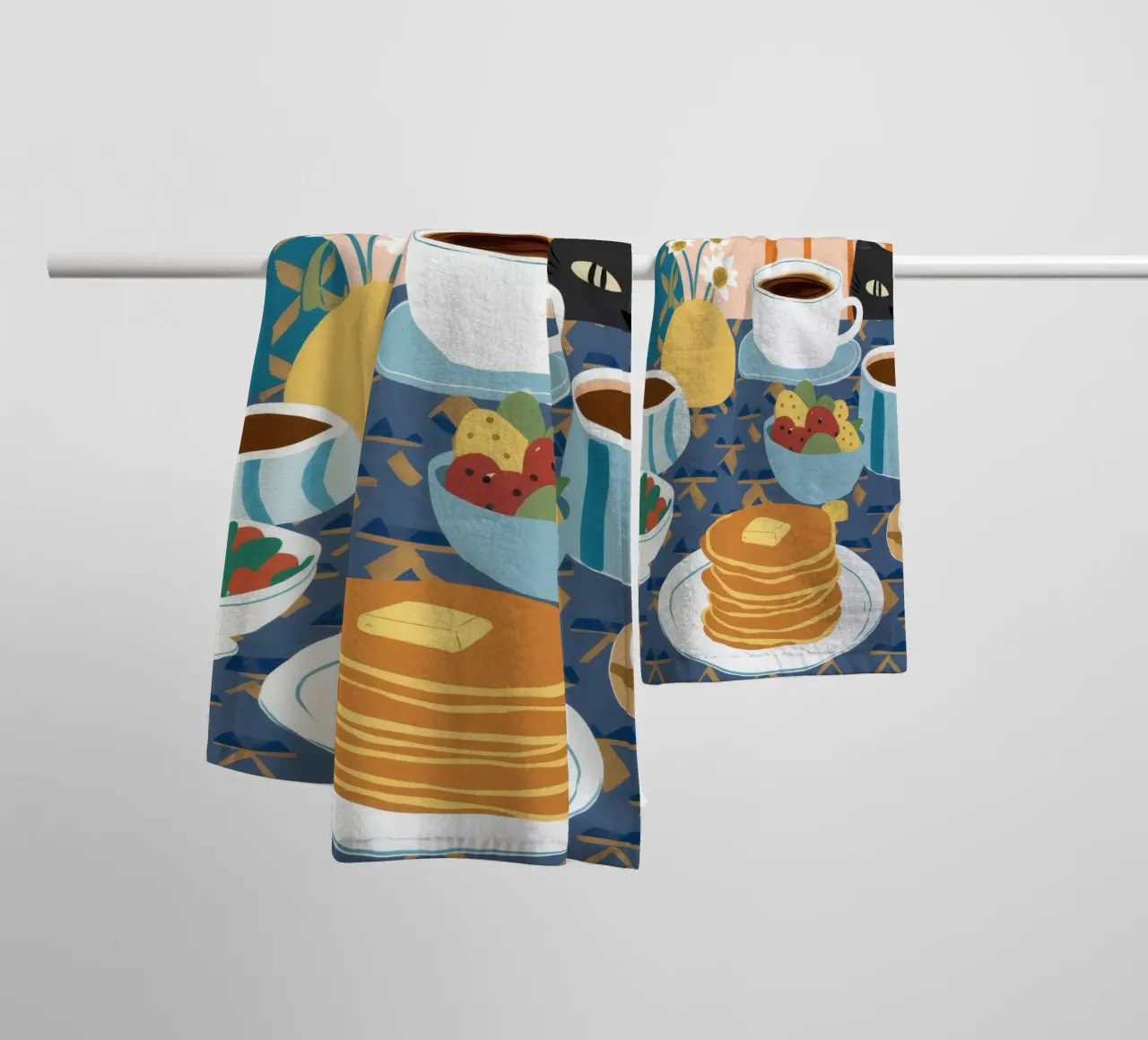 Delizia di pancake e caffè asciugamano da bagno da Murni Strokes