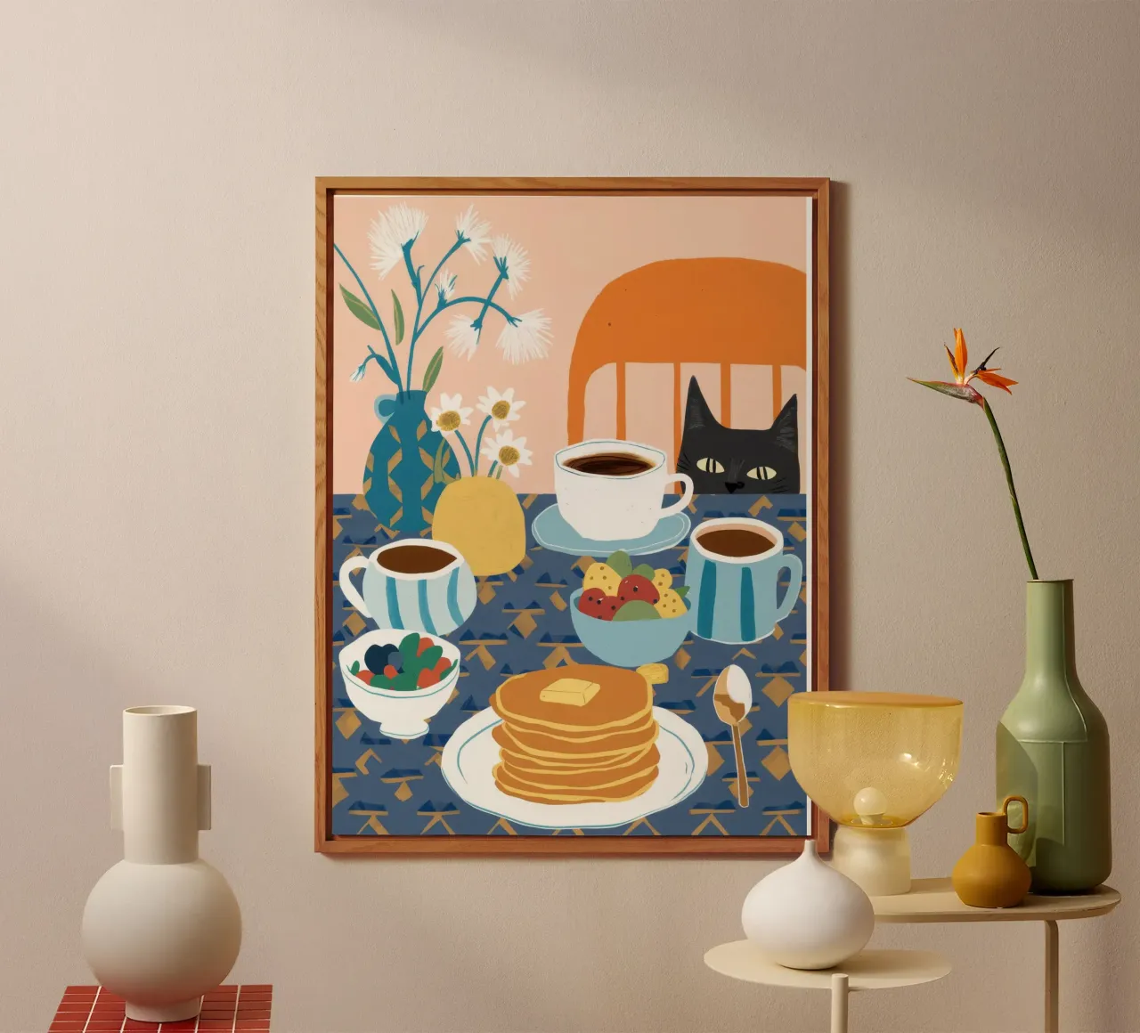 Delizia di pancake e caffè alluminio dibond da Murni Strokes