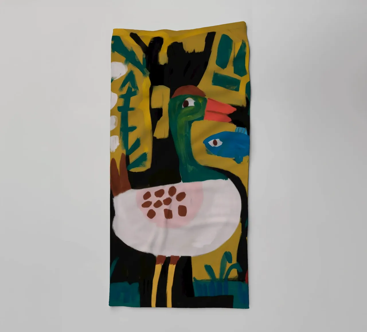 Quirky Avian Dance towel by Pake Nebula