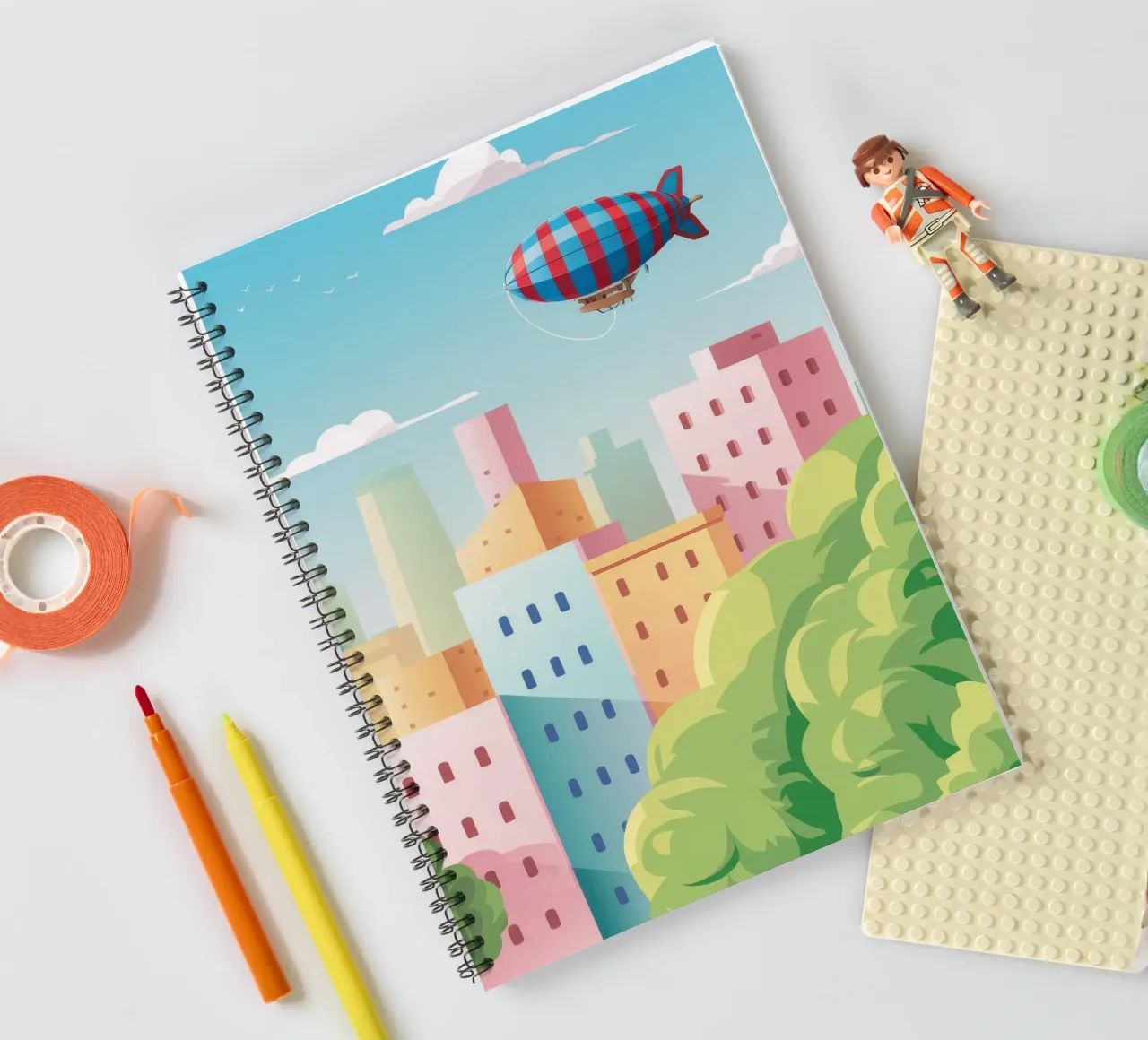 Floating City Dream spiral notebook by Murni Strokes