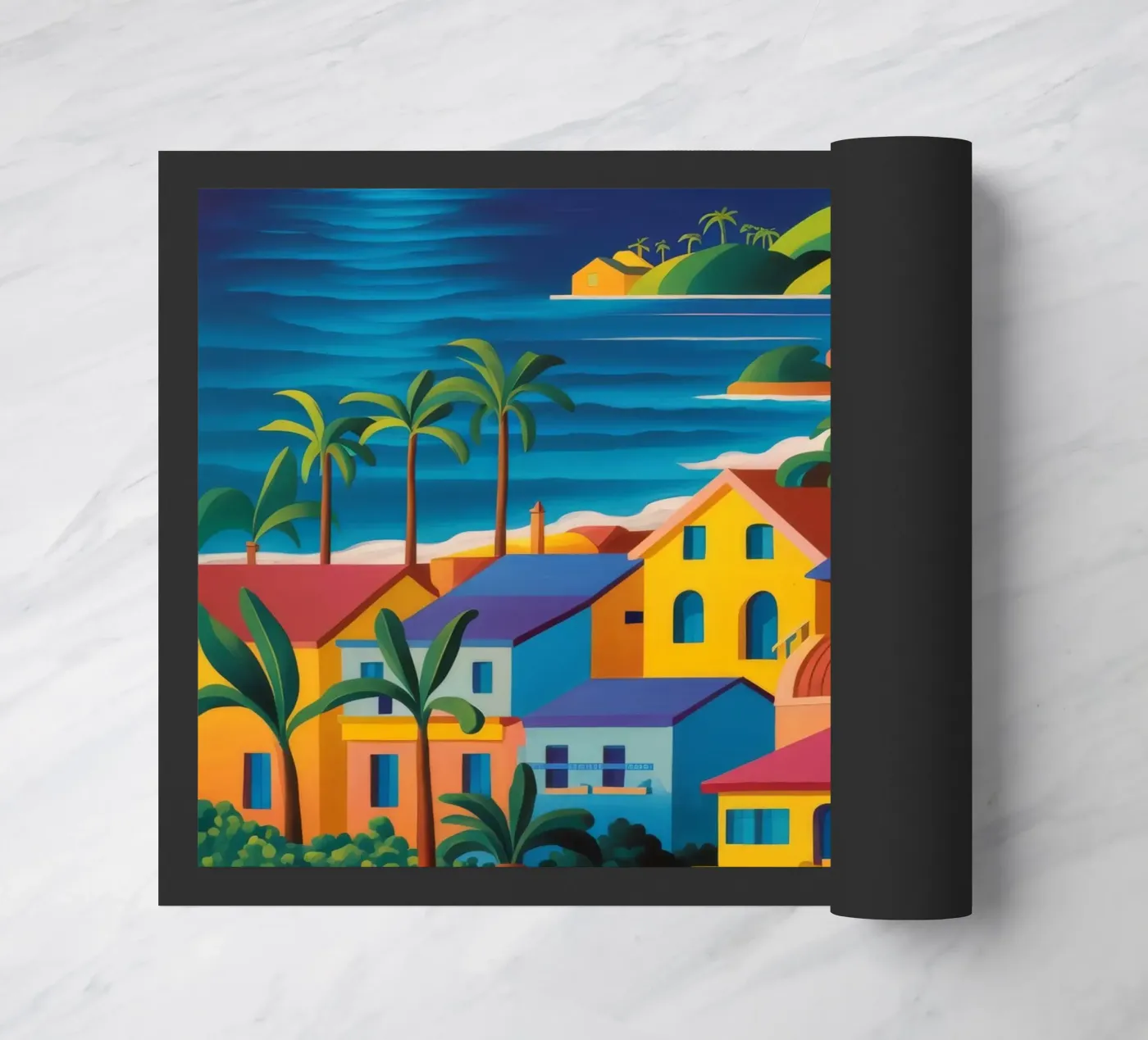 Sunset Harbor Village deurmat van Pake Nebula