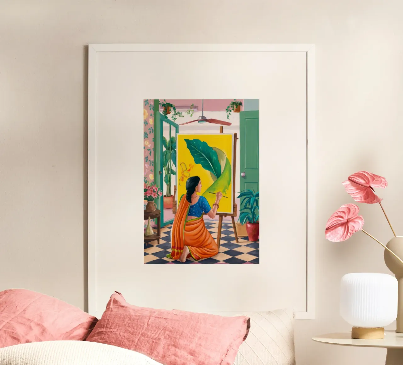 Sari Emerald Poise poster con telaio in plastica da Pake Nebula