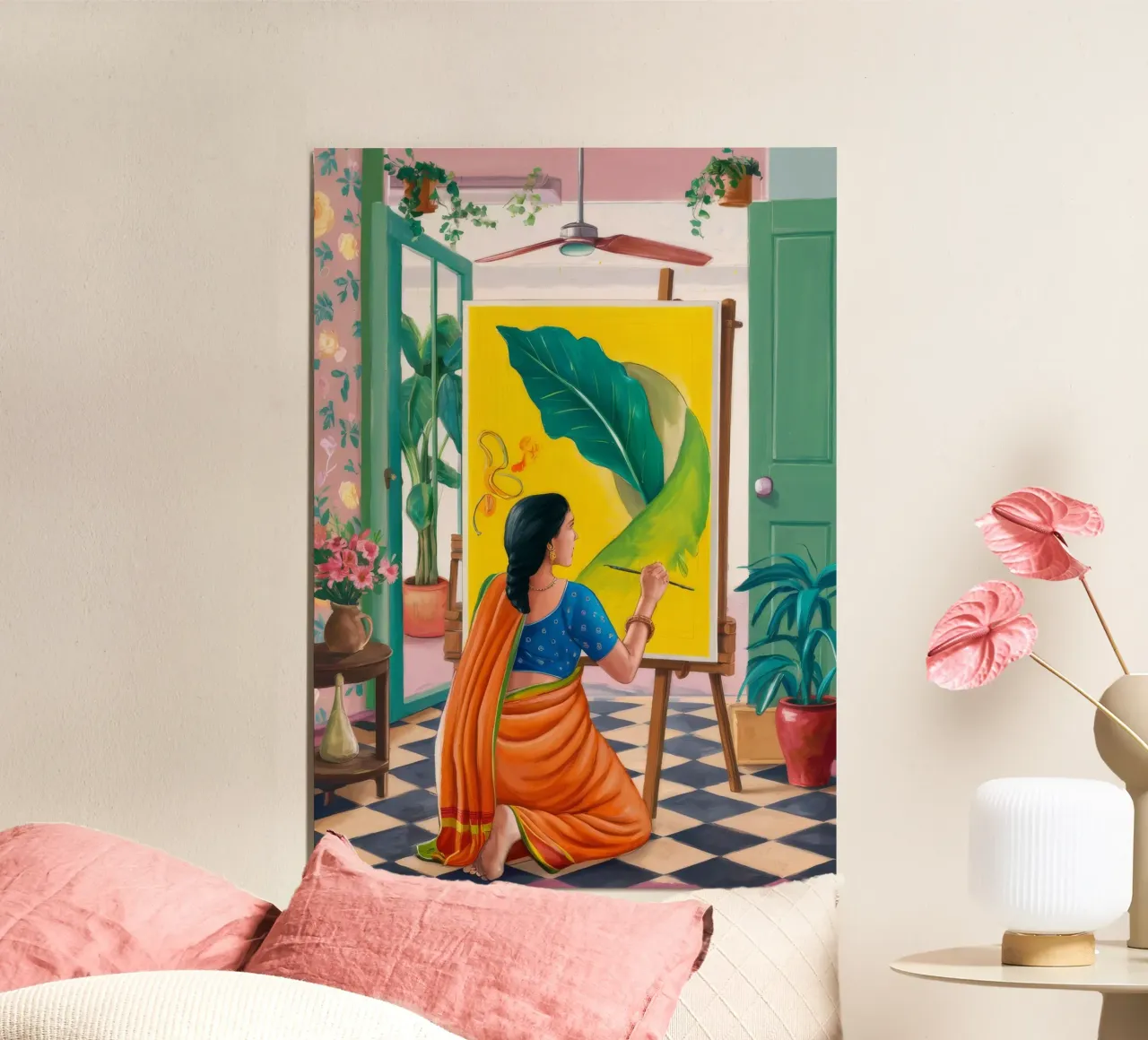 Sari Emerald Poise poster con telaio in plastica da Pake Nebula