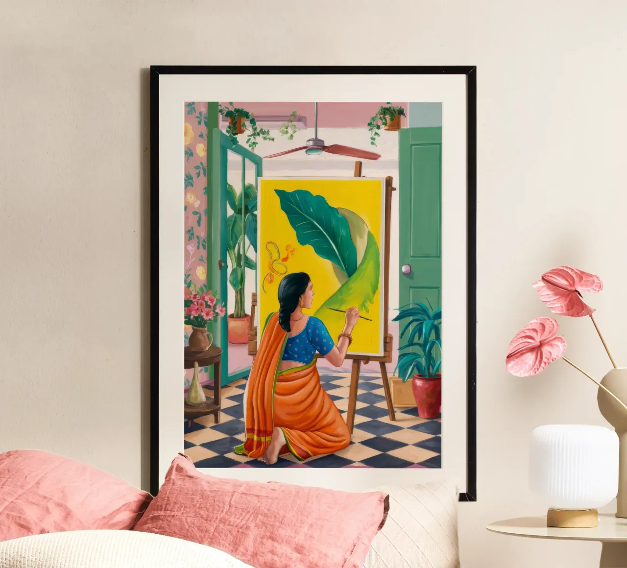 Sari Emerald Poise poster con telaio in plastica da Pake Nebula