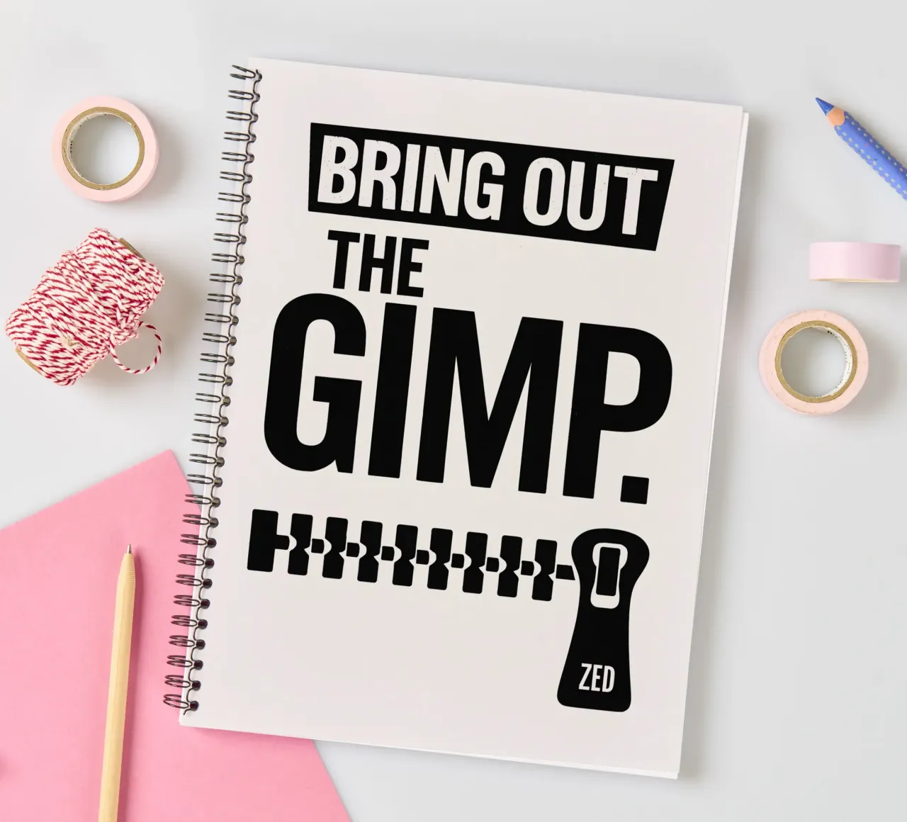 The Gimp Print spiral notebook by MoviesArt