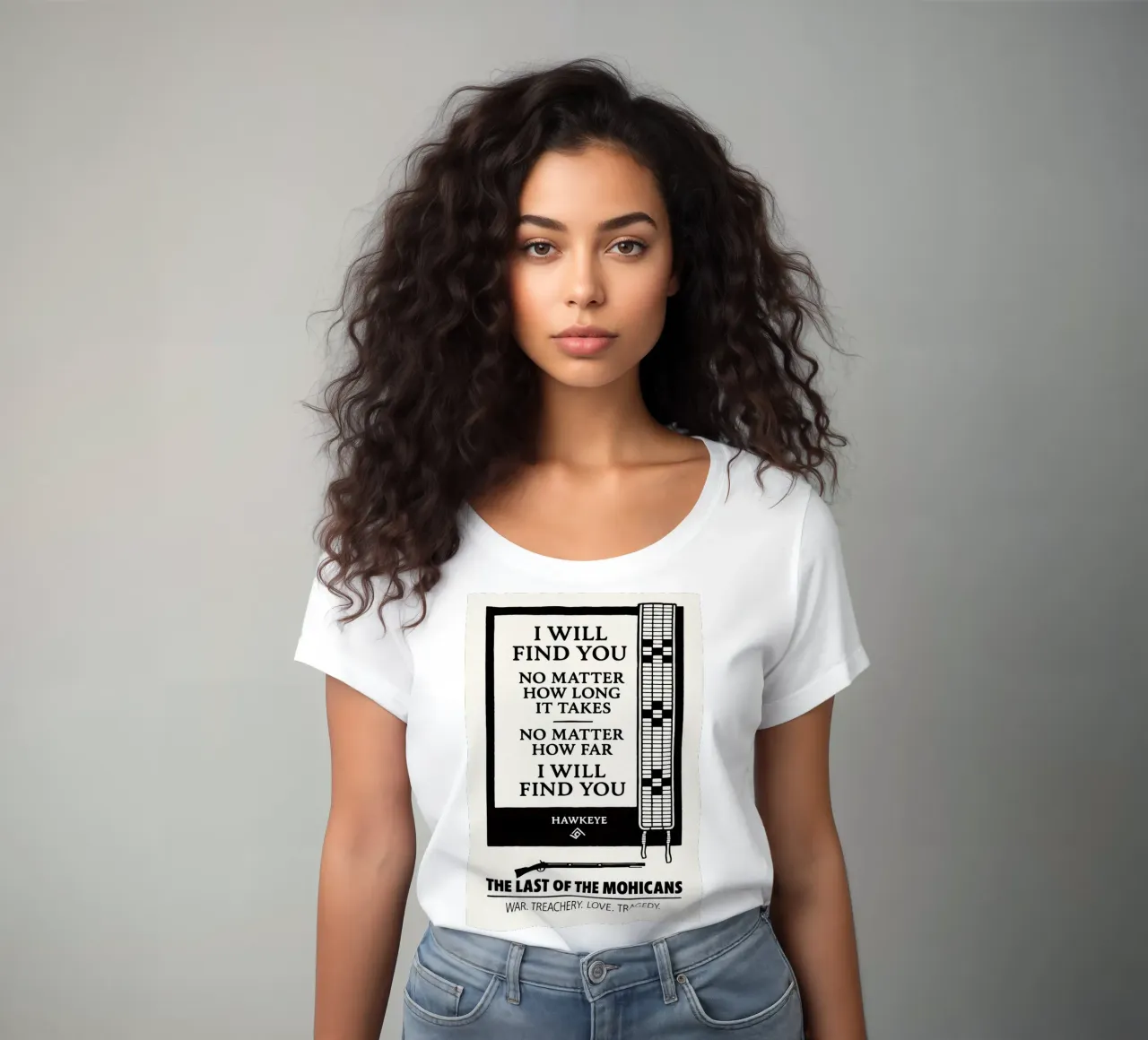 The Last Of The Mohicans Print t-shirt da donna da MoviesArt