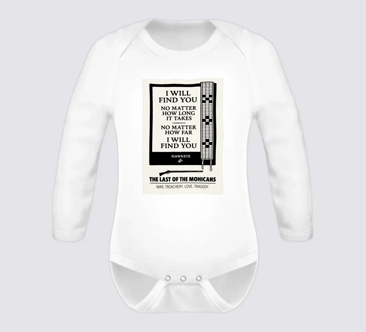 The Last Of The Mohicans Print body neonato maniche lunghe da MoviesArt