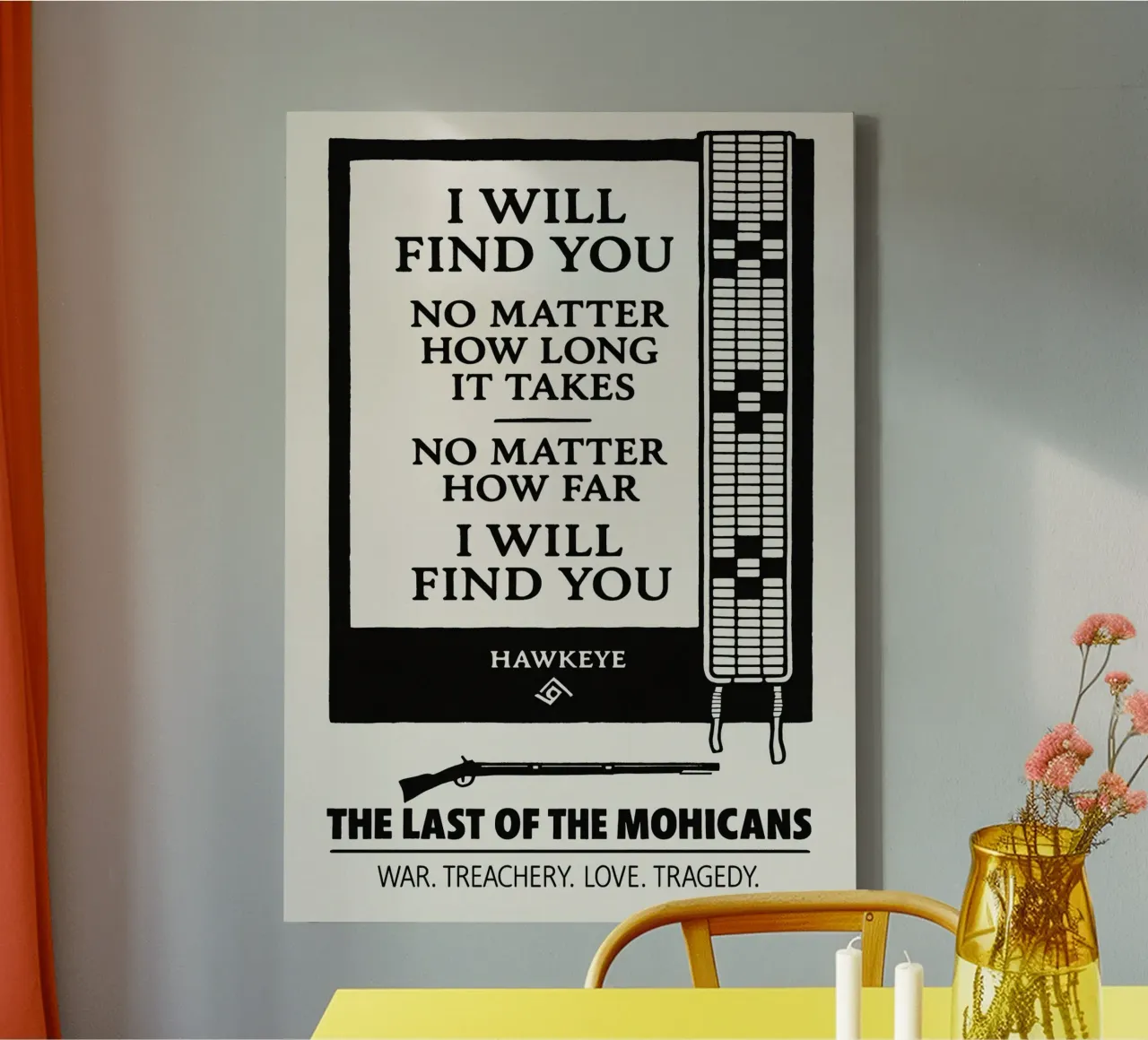 The Last Of The Mohicans Print tela da MoviesArt