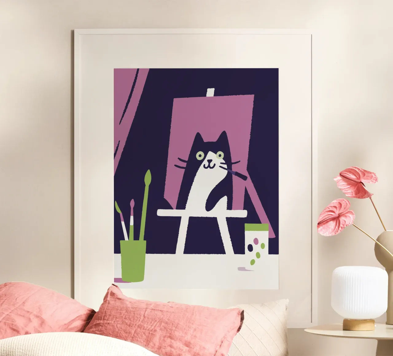 Gatto che dipinge poster da TRENDY POSTER SHOP