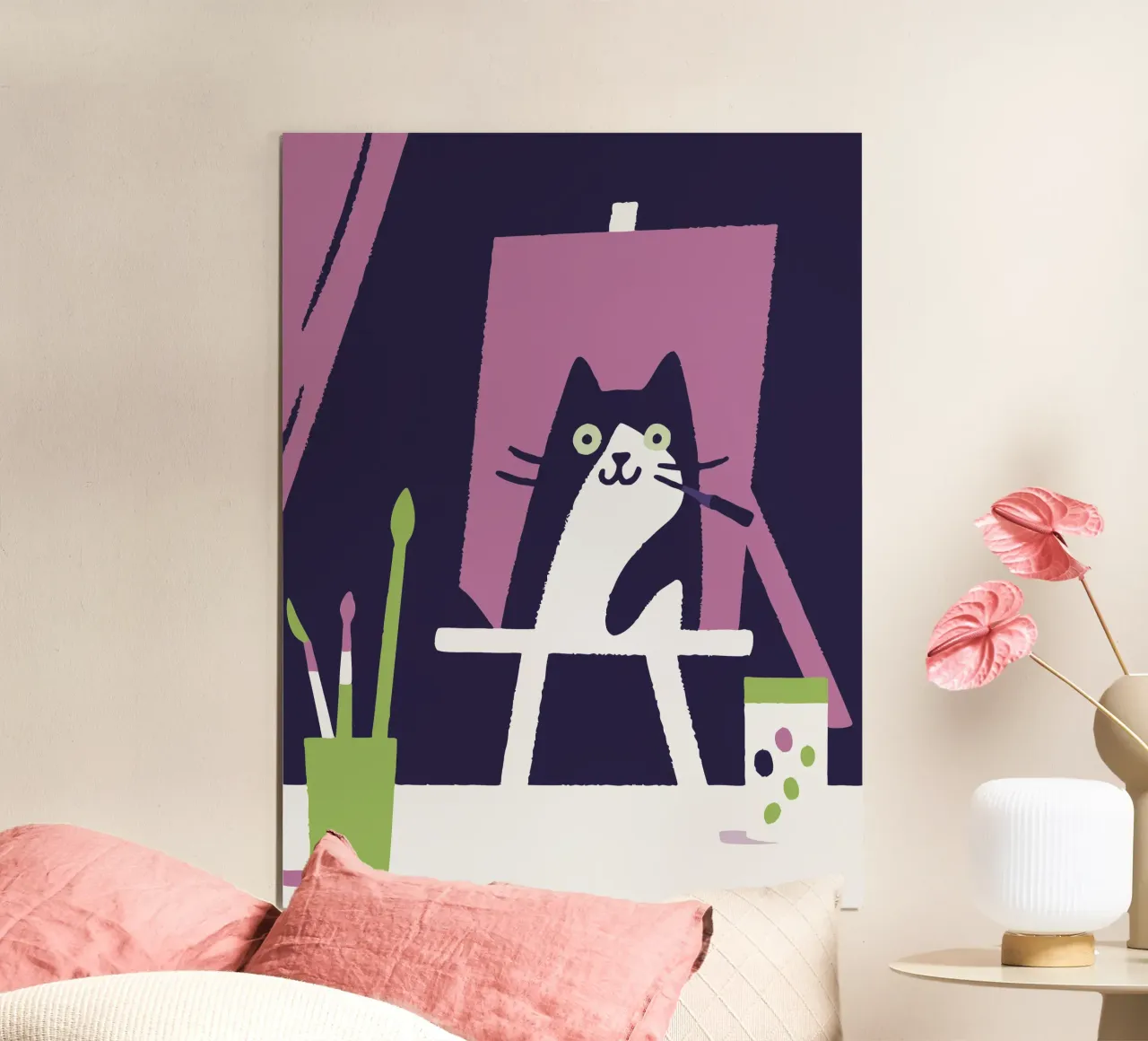 Gatto che dipinge poster da TRENDY POSTER SHOP