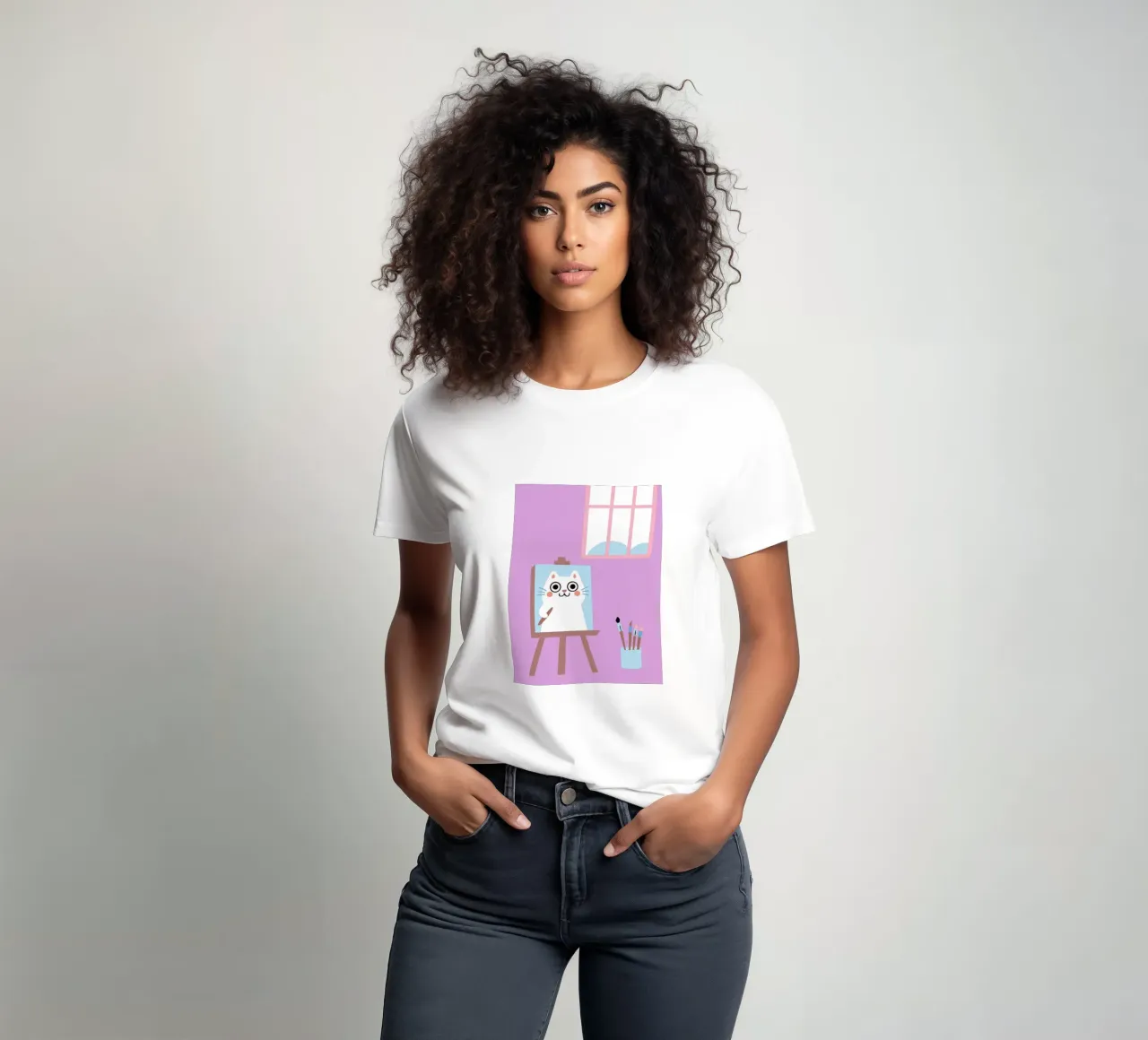 Cat Painting t-shirt by TRENDY POSTER SHOP