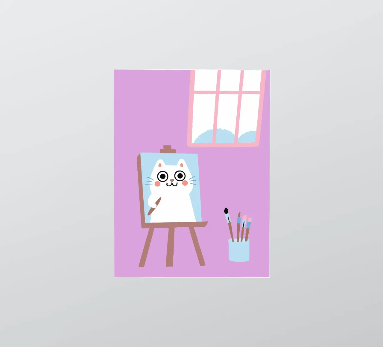 Cat Painting sticker by TRENDY POSTER SHOP