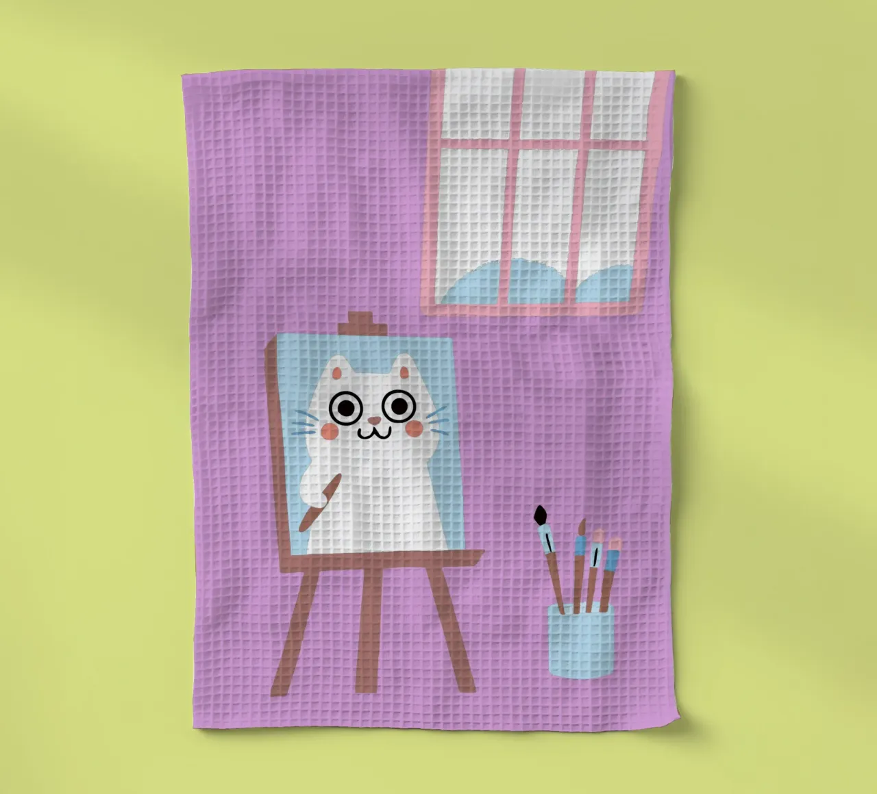 Cat Painting tea towel by TRENDY POSTER SHOP