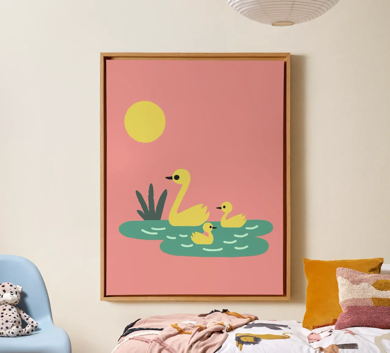 Eend Gans canvas met Baklijst van TRENDY POSTER SHOP